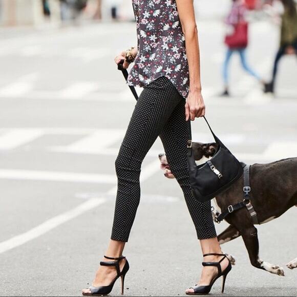 Cabi 5175 Seaside Chic Black & White Polka Dot Trousers Slim Leg Ankle Pants - Picture 3 of 10